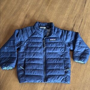 Patagonia Kids Blue Puffer Jacket with Down Insulation